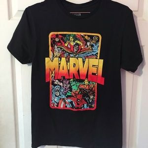 Marvel Black Superheroes Logo Graphic T-Shirt Mens Small S